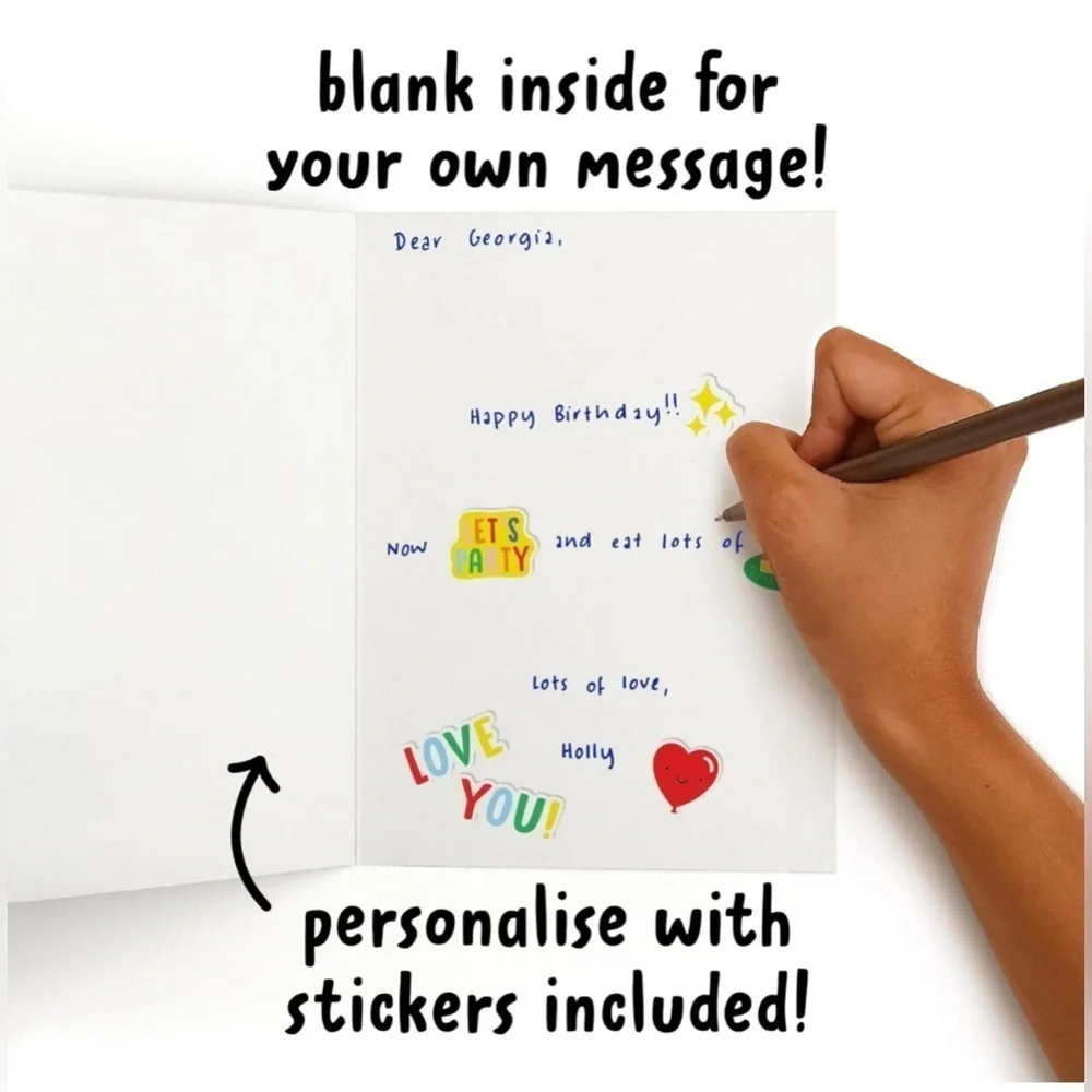 Fiance Funny Card with Stickers – Pink & Yellow